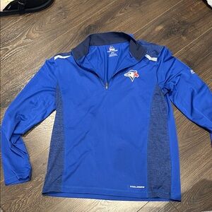 Toronto Blue Jays 1/4 Zip Base Layer Dri Fit Shirt Brand New Majestic Cold Base